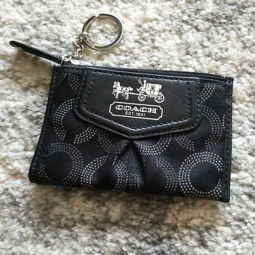 Coach Key Chain Wallet Black